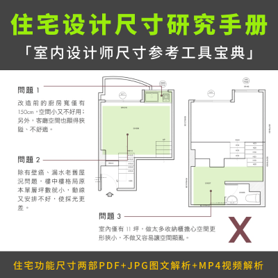 室内设计师专属住宅空间尺寸研究手册 | 室内设计师尺寸参考工具宝典