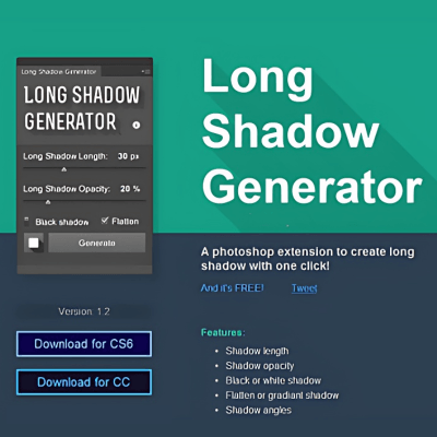 PS长阴影插件-Long Shadow Generator（内含安装使用教程）