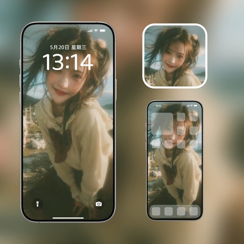 温柔氛围感日系少女壁纸