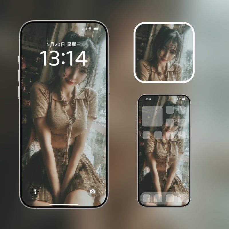 窗边复古温柔少女壁纸