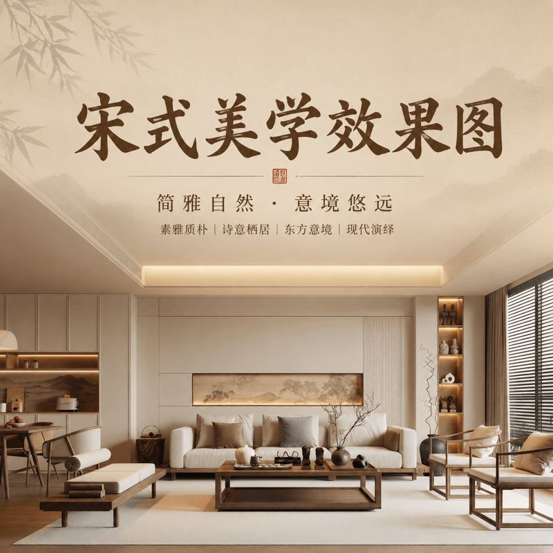 宋式美学装修设计效果图