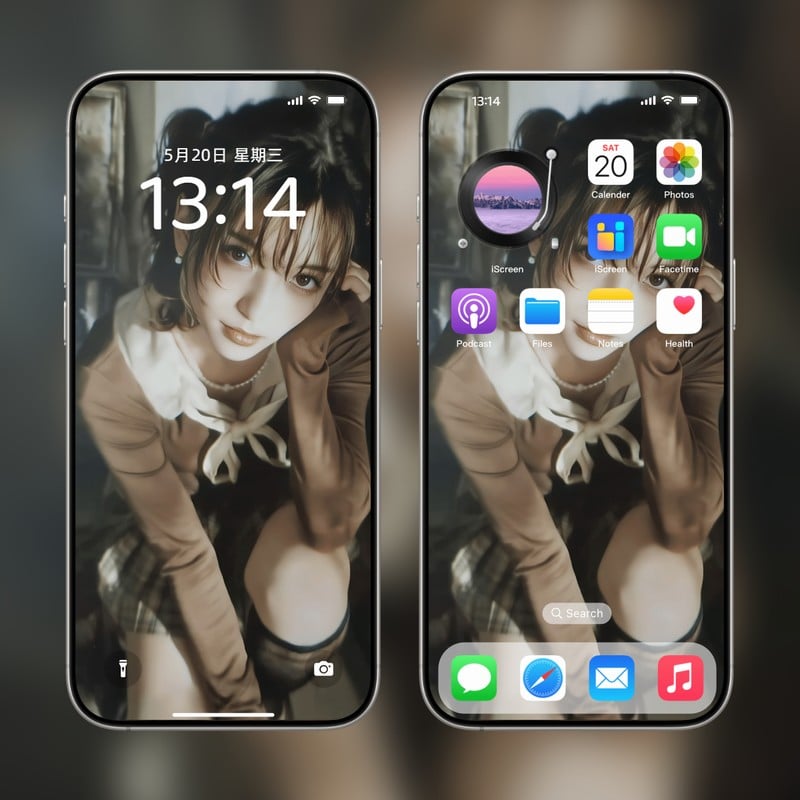复古温柔双马尾少女壁纸