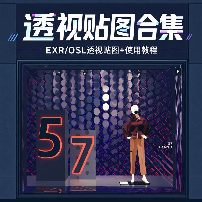 EXR/OSL透视贴图合集+使用教程