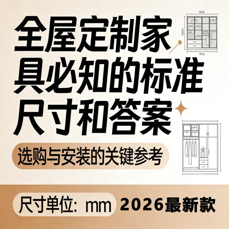 2026最新款｜全屋定制家具必知的标准尺寸和答案手册