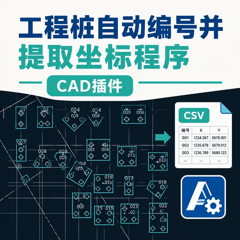 工程桩自动编号并提取坐标程序 | CAD插件