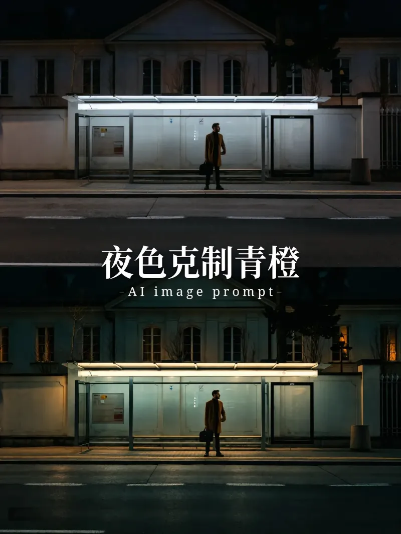 夜色下的低调的青橙色调，复古克制不浓郁